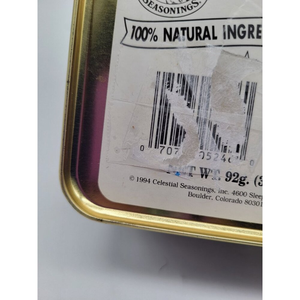 Celestial Seasoning VTG 90's Decorative Collectible Tin Tea Bag Container Empty - Picture 7 of 10